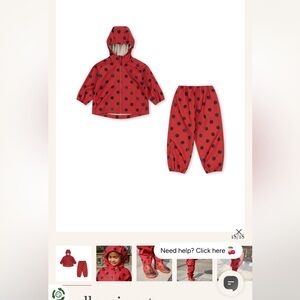 Konges Sløjd Cinelle Rain Set in the Lady Dot pattern